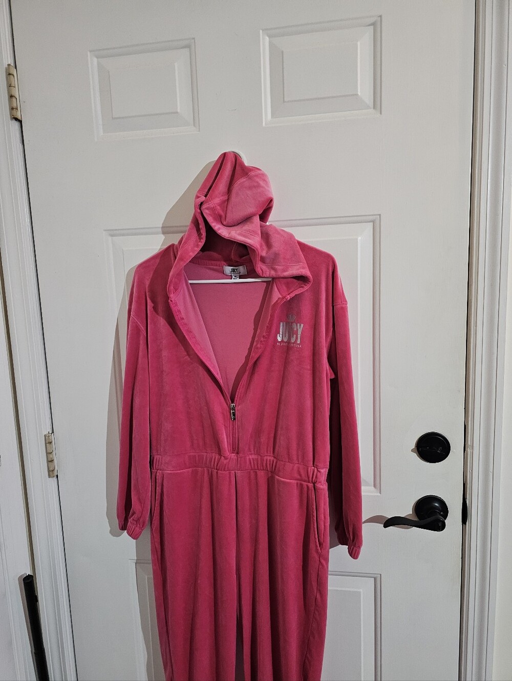 Juicy Couture Hot Pink Hooded One-Piece Jumpsuit With Hood - Picture 3 of 9